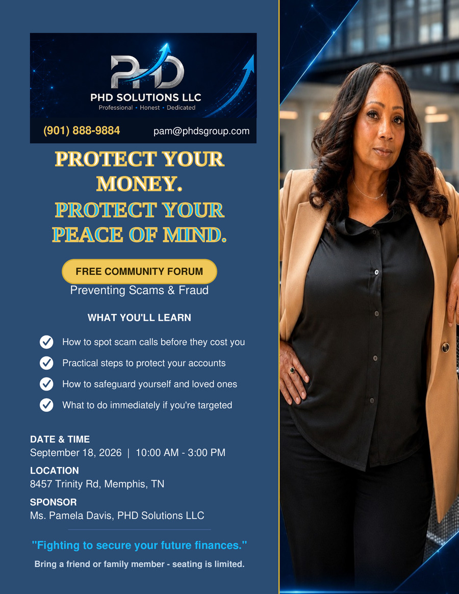 Free Community Forum: Preventing Scams and Fraud, September 18, 2026